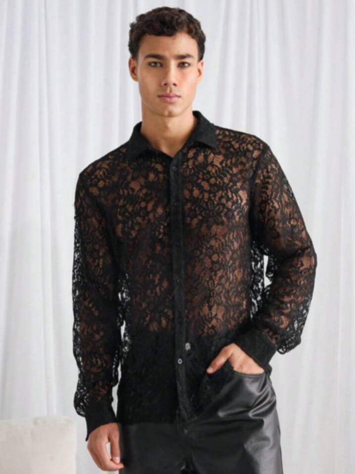 Zudo Men's Insiself Loose Knit Casual Long Sleeve Shirt